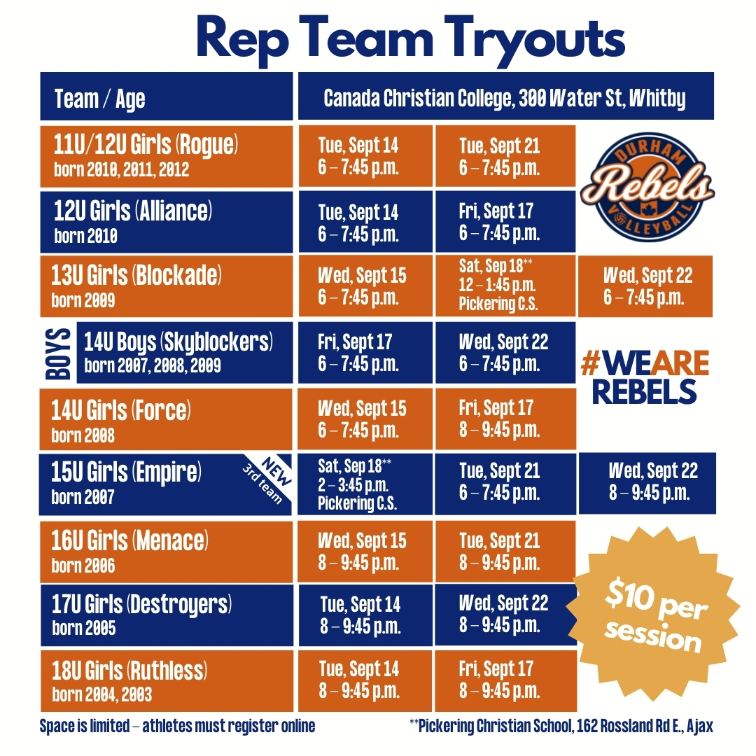 tryout schedule